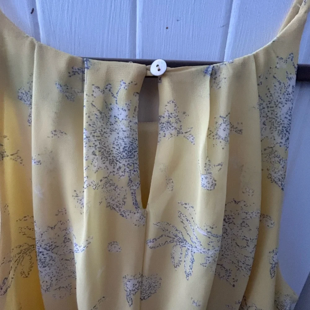 NWOT BLUE RAIN Yellow Sleeveless Dress w/Floral Print and Elastic Waist, Flared - Picture 9 of 14
